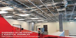 Metal grid components can be sharp. Suspended Ceiling Systems Drywall Repair Specialists