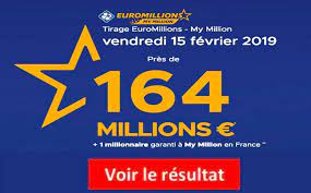 Ne perdez pas espoir : Fdj Resultat Euromillions Et My Million Vendredi 15 Fevrier 2019 En Ligne