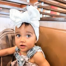 Buy Waffle Knit Baby Bow Head Wraps