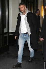David Beckham Wearing Dr Martens Black Vegan 1460 Boots Docmartensoutfit David Beckham Outfit David Beckham Style Outfits David Beckham Style