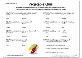 50 mg for 2 we. Vegetables Quiz Superkids Nutrition