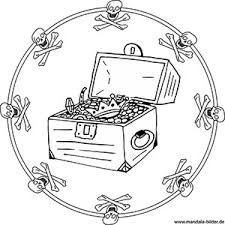 Mandalas Von Piraten Und Piratenschiffen Für Kinder