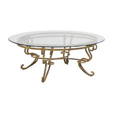 Give your space a modern rustic touch with this coffee table from monarch specialties. 83 Off Oval Glass And Brass Coffee Table Tables