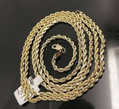 34 grams in 14kt gold. 10k Gold Chain Real Rope Necklace Men Women 3mm 2 5mm 18 20 22 24 26 28 Real Ebay Gold Chains For Men 10k Gold Chain Gold Chains