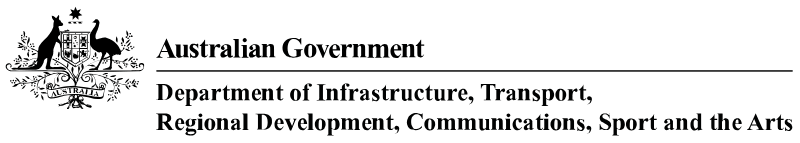 Department of Infrastructure, Transport, Regional Development, Communications, Sport and the Arts logo