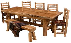 Northern Cedar Log Dining Table Real Wood High Quality Western Lodge Rustic New Dining Table Rustic Dining Room Transitional Living Room Furniture