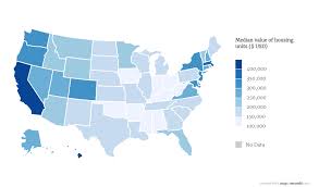 median home value in every us state via the us census bureau