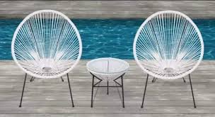 Amazon Com Acapulco Chair Patio Gift Ideas All Weather Wicker Indoor Outdoor Round Lounge Chair 3 Piece White In 2020 Seating Groups Patio Gift Ideas Patio Chairs
