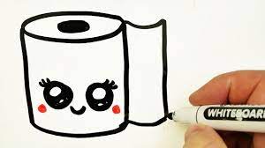 How To Draw A Cute Toilet Paper Easy Drawing On A Whiteboard White Board White Board Drawings Easy Drawings