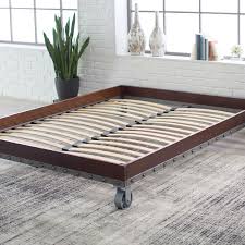 The solid wood construction of this cabinet bed makes it very sturdy, but also much heavier than average rollaway beds. Twin Size Heavy Duty Industrial Platform Bed Frame On Casters Fastfurnishings Com