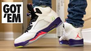 The jumpman logo on the tongues and heels. Better On Feet Air Jordan 5 Alternate Bel Air Review Youtube
