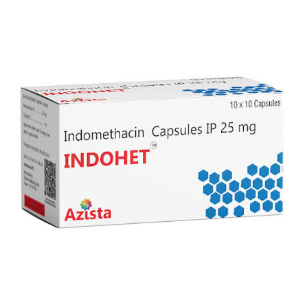 Indohet 25mg Tablets - Indomethacin Uses, Dosage, Composition | Azista Bhutan Healthcare Limited