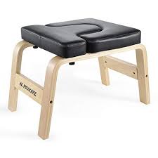 Maxkare Yoga Headstand Bench Head Stand Wood Inversion Chair Stool Handstand With Pvc Pads For Workout Home Gym Unisex Yogamozart Headstand Yoga Yoga Inversions Headstand