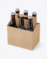 Download Kraft Paper 6 Pack Amber Bottle Carrier Mockup Halfside View High Angle Shot In Bottle Mockups On Yellow Images Object Mockups Yellowimages Mockups