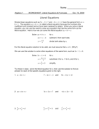Literal equations and formulas worksheet 2 5 answers form g tessshlo. Ws Rewriting Equations And Formulas