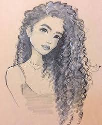 54 Super Ideas For Hair Curly Drawing Sketch Curly Hair Drawing Sketches Art Sketches