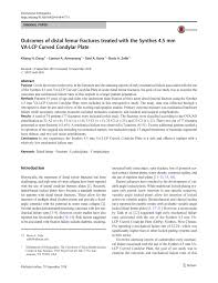 pdf outcomes of distal femur fractures treated with the