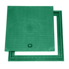 Couvercle pour regard béton gris legouez, l.50 x l.50 cm. Couvercle Plus Cadre En Polypropylene Vert 20x20
