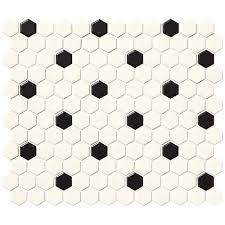 Check spelling or type a new query. Dal Tile Finesse Satin White With Black Dot 10 Inch X 12 Inch X 6 Mm Glazed Porcelain Hexa The Home Depot Canada