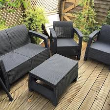 Our comfy cushioned lounge sets will be a conversation piece and make an excellent dining set too, with rattan one of our most popular finishes. Keter Corfu Rattan Garden Furniture Set Assembly Brighton Flat Pack Dan