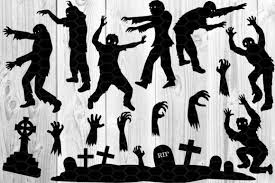 Download Halloween Zombie Silhouette Clip Art Graphic By V Design Creator Creative Fabrica SVG Cut Files