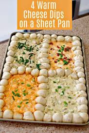 Serve 4 Different Cheese Dips On 1 Sheet Pan Fun Party Food For A Crowd In 2020 Yummy Appetizers Party Food Appetizers Food For A Crowd