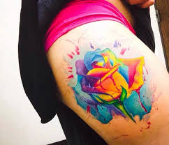Pin By Cinna On Tattoos Piercings Colorful Rose Tattoos Rainbow Tattoos Tattoos