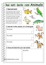 Read Match Describe Create Animals 3 Esl Reading Comprehension Reading Comprehension Worksheets Learn English
