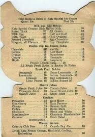 Katz Drugstore Soda Fountain Menu Kansas City Missouri Kansas City Wyandotte County