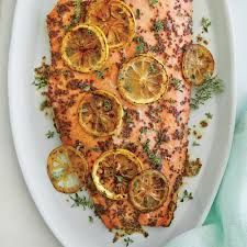 Whether you're serving dinner or brunch, or another midday meal, here are some a lighter alternative to the traditional easter ham, or the perfect dinner companion, this salmon recipe is. Roasted Salmon With Thyme Honey Mustard Glaze Recipe Myrecipes