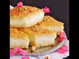 How To Make Basbousa Basbuusa With Cream بسبوسة بلقشطة المصرية Youtube Dessert Recipes Basbousa Recipe Yummy Cakes