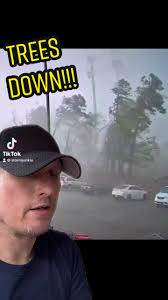 Strong tornado snap trees in half caught
