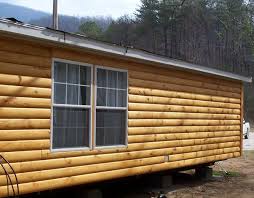 Pin By Rebecca Mcintyre On Rustic Home Ideas Mobile Home Exteriors Log Cabin Siding Remodeling Mobile Homes