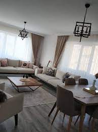 salon modern b y k salon krem kahverengi koltuk tak m berjer ah ap mobilya fon perde perde t l perde orta s home decor living room decor home