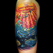 To freedom' tattoo. the video, predictably, takes place in a tattoo parlor, where an animated sublime sun tattoo recites the song's lyrics. Forsaken Ink On Twitter Everything Under The Sun By Sublime Tattoo By Dpokornytattoo Tattoo Ink Colortattoo Sublime Http T Co Pmrvwkhtiz