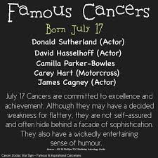 Cancer traits include being loyal, empathetic and caring, but this zodiac sign is prone to mood swings, vindictive behavior, and having a victim loyalty is one of cancer's best personality traits. Cancer Zodiac Star Sign Famous Inspirational Cancerians Photos Facebook