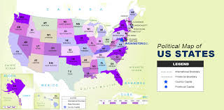 Us map showing 50 states, states and international boundary. Us Map States And Capitals Political Map Of The United States Of America The Maps Company