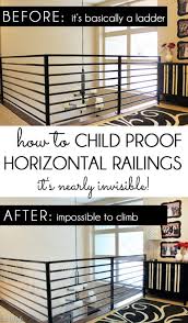 They sit closely against the wall, which is a nice option for narrow stairwells. How To Child Proof Horizontal Railings Blue I Style