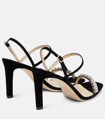 Meira 85 embellished suede sandals in black - Jimmy Choo | Mytheresa