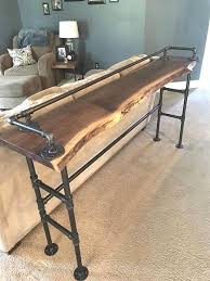 Live Edge Black Walnut Sofa Bar Table Restaurant Counter Etsy Walnut Sofa Furniture Home