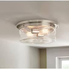 Home Decorators Collection 2 Light Brushed Nickel Flushmount 23950 The Home Depot Vintage Light Bulbs Sink Lights Kitchen Sink Lighting