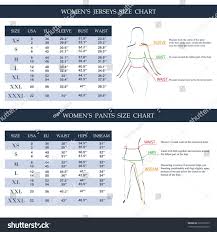 Clothing Size Chart Template Luxury Womens Jerseys Pants Size Chart Measurements Stock Vector In 2020 Type Of Pants Clothing Size Chart Size Chart