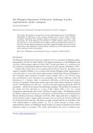 Pdf The Philippine Department Of Education Challenges Of Policy Implementation Amidst Corruption