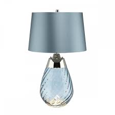 Exclusive clearsun technology helps reduce eyestrain by 51 percent to make nighttime. Tinted Blue Glass Table Lamp With Tapered Duck Egg Satin Fabric Shade