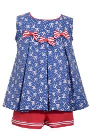 americana bow tunic and shorts set by bonnie jean