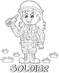 For boys and girls, kids and adults, teenagers and toddlers, preschoolers and older kids at school. Free Lady Soldier Coloring Page Sheet