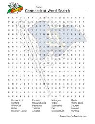 Connecticut Word Search Worksheet Have Fun Teaching Worksheets Vocabulary Words