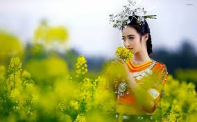 Flowers hd wallpapers in high quality hd and widescreen resolutions from page 2. Beautiful Geisha Smelling The Flower Wallpaper Girl Wallpapers 52898