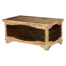 Two trains can run at same time. Rustic Log Cabin Railroad Ties Mango Wood Coffee Table Chest
