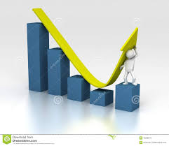 push chart upwards despite of downturn stock illustration